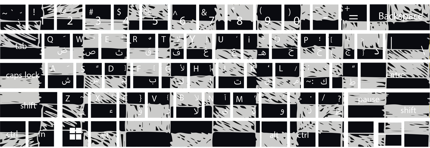 Black and white Laptop Keyboard Sticker