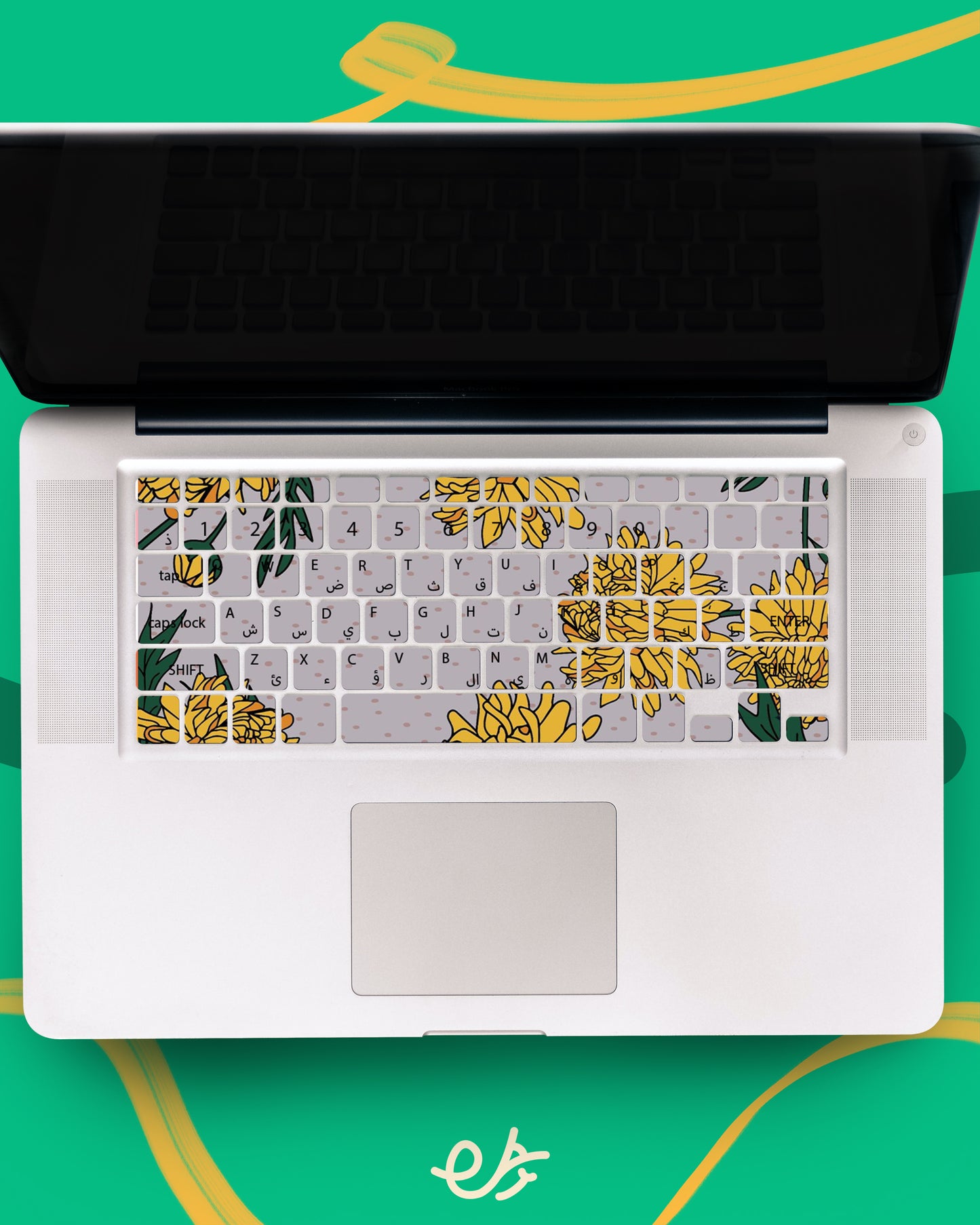 Flower Grey Laptop Keyboard Sticker