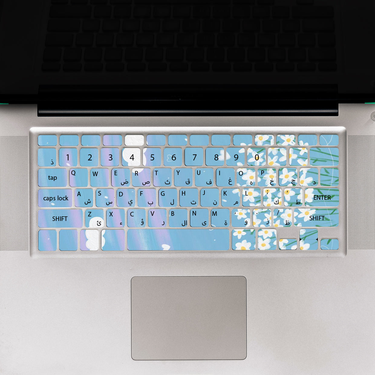 Flower Blue Laptop Keyboard Sticker