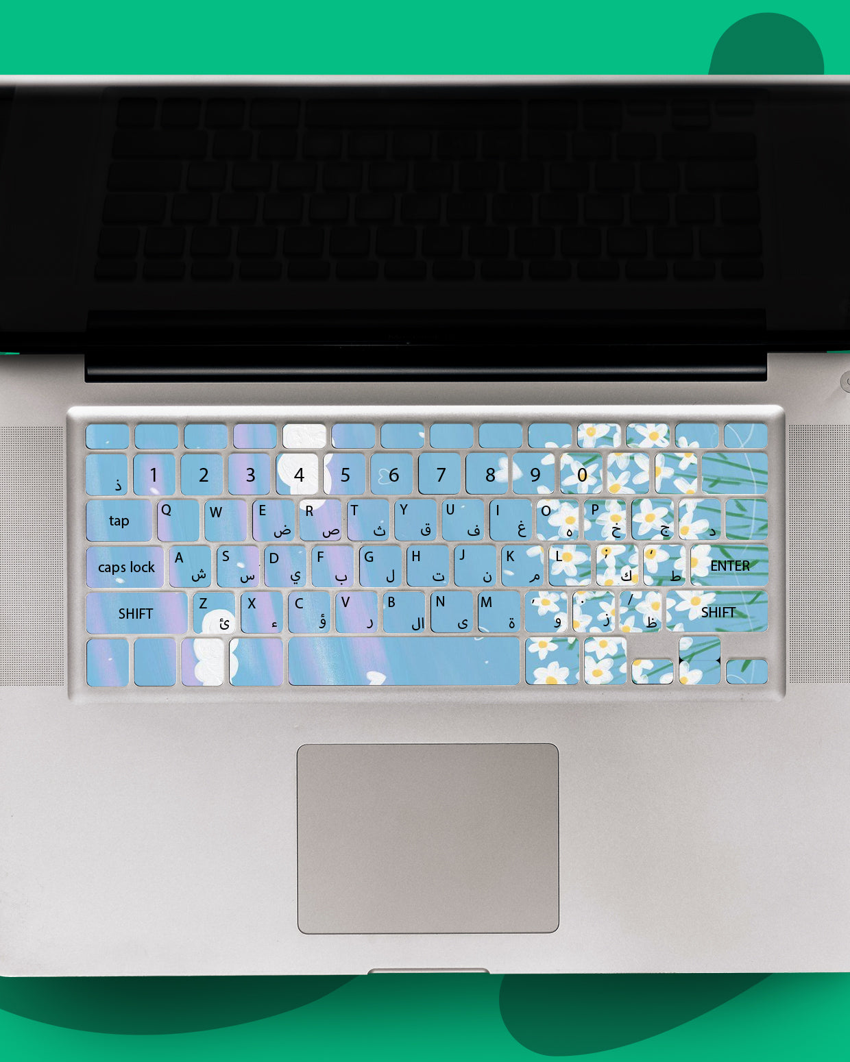 Flower Blue Laptop Keyboard Sticker