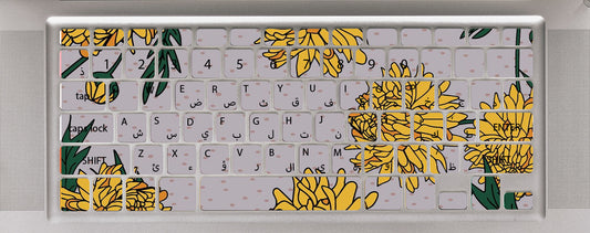 Flower Grey Laptop Keyboard Sticker