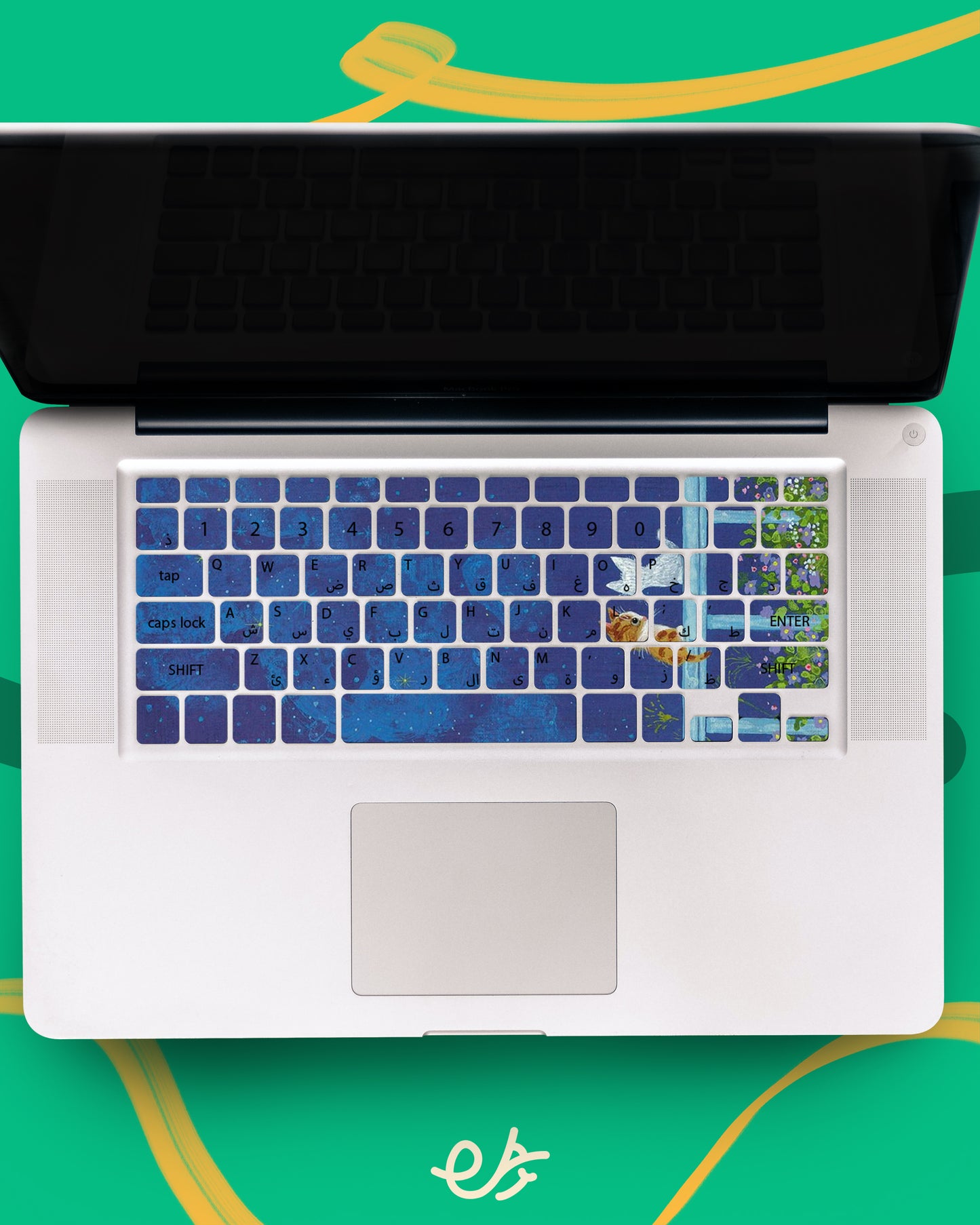 Cat Blue Laptop Keyboard Sticker
