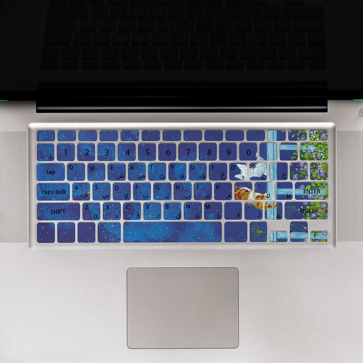 Cat Blue Laptop Keyboard Sticker