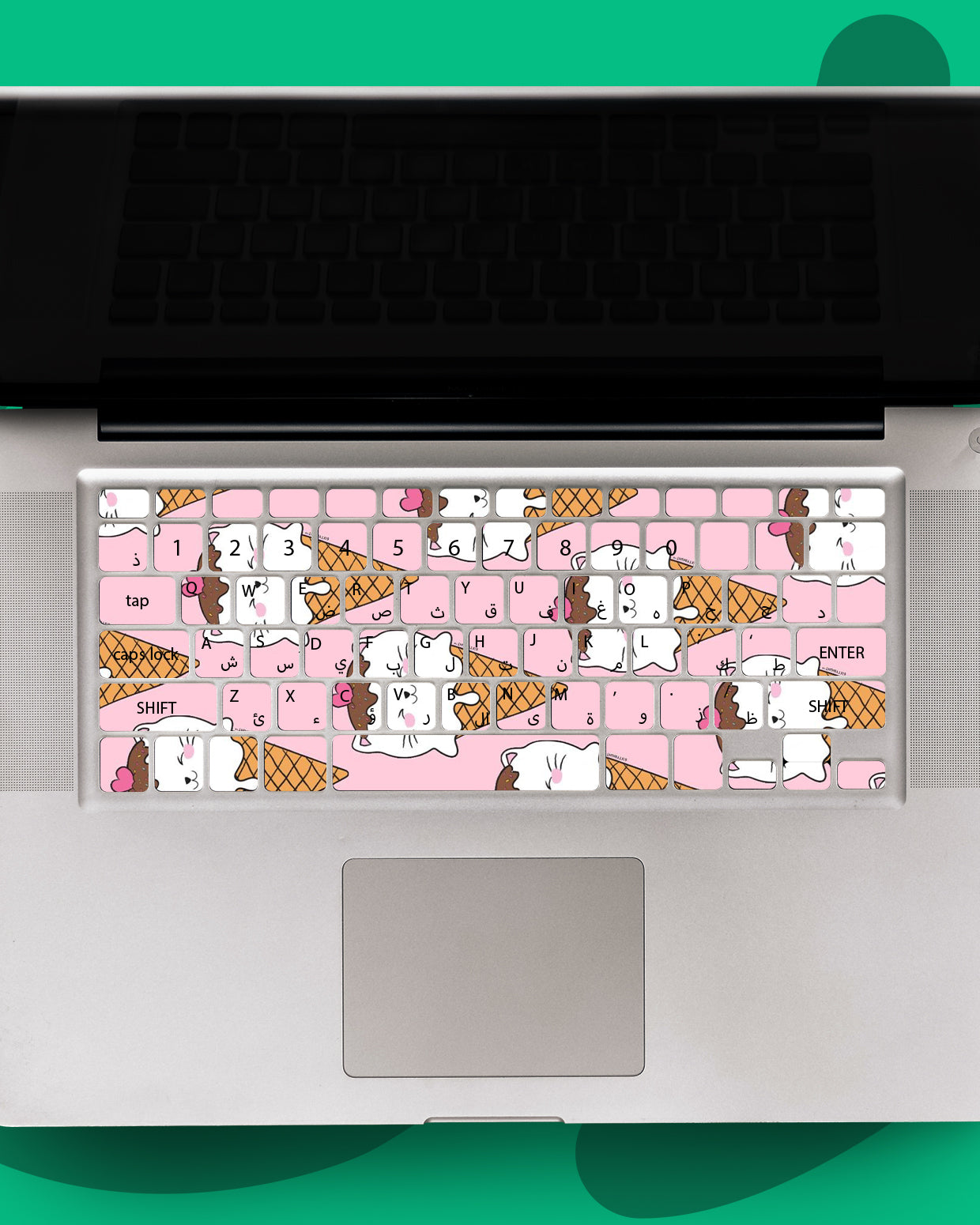 Cat Icecream Laptop Keyboard Sticker