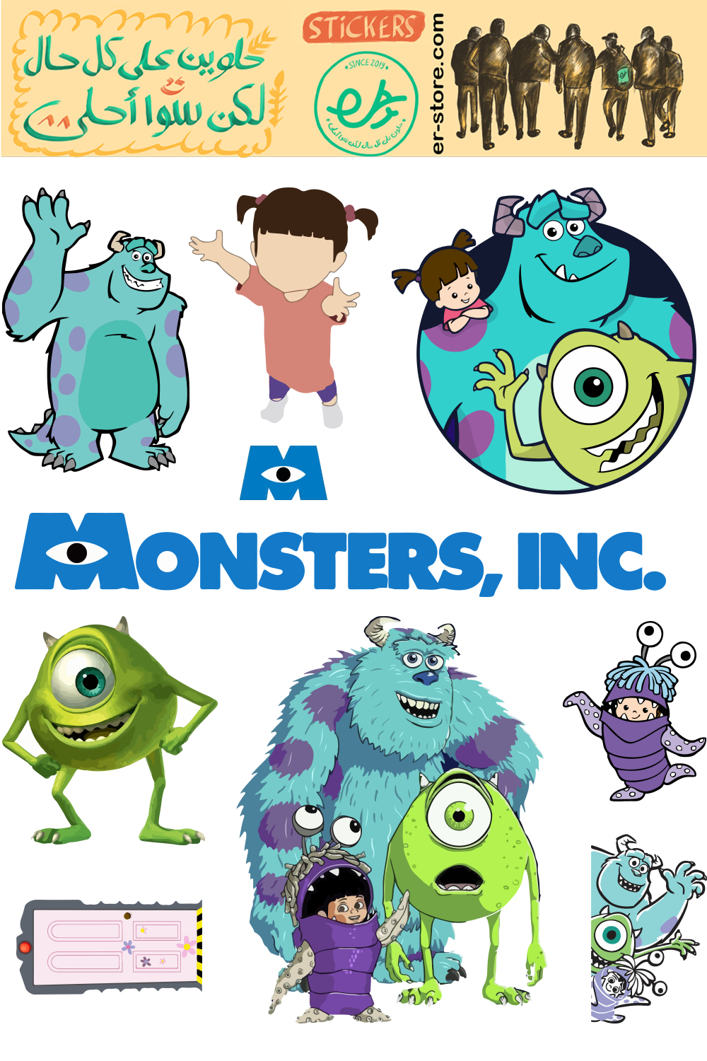 Monster Inc Sticker Cheet