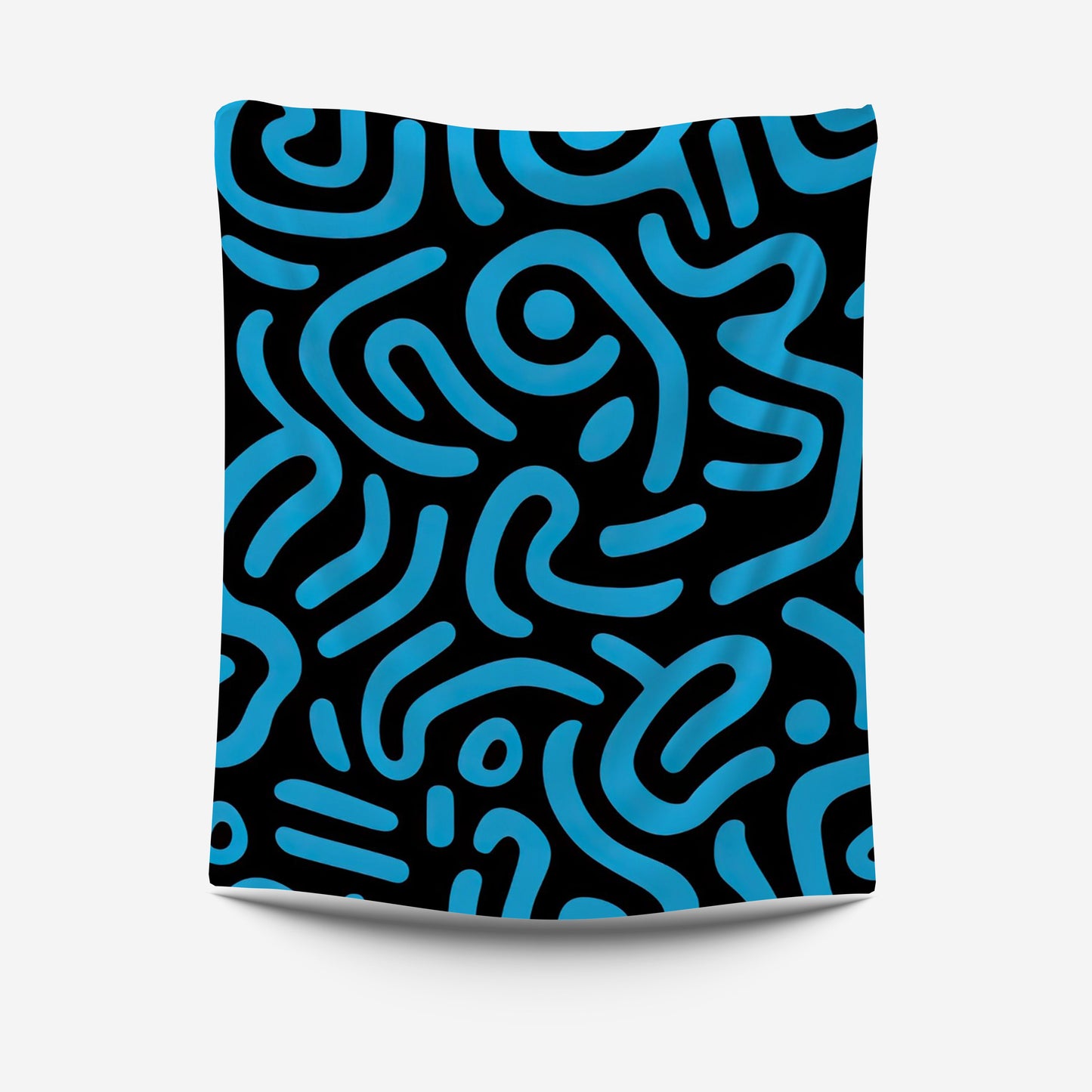 Pattern Black Blue Tapestry