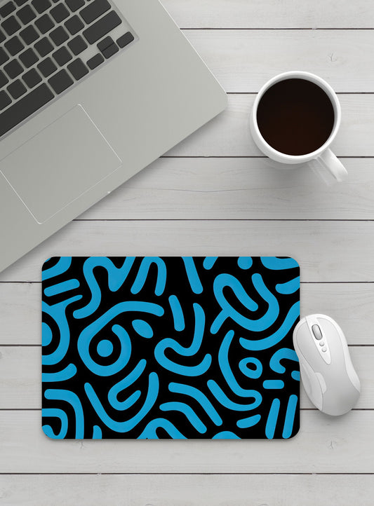 Pattern Black Blue Mouse Pad