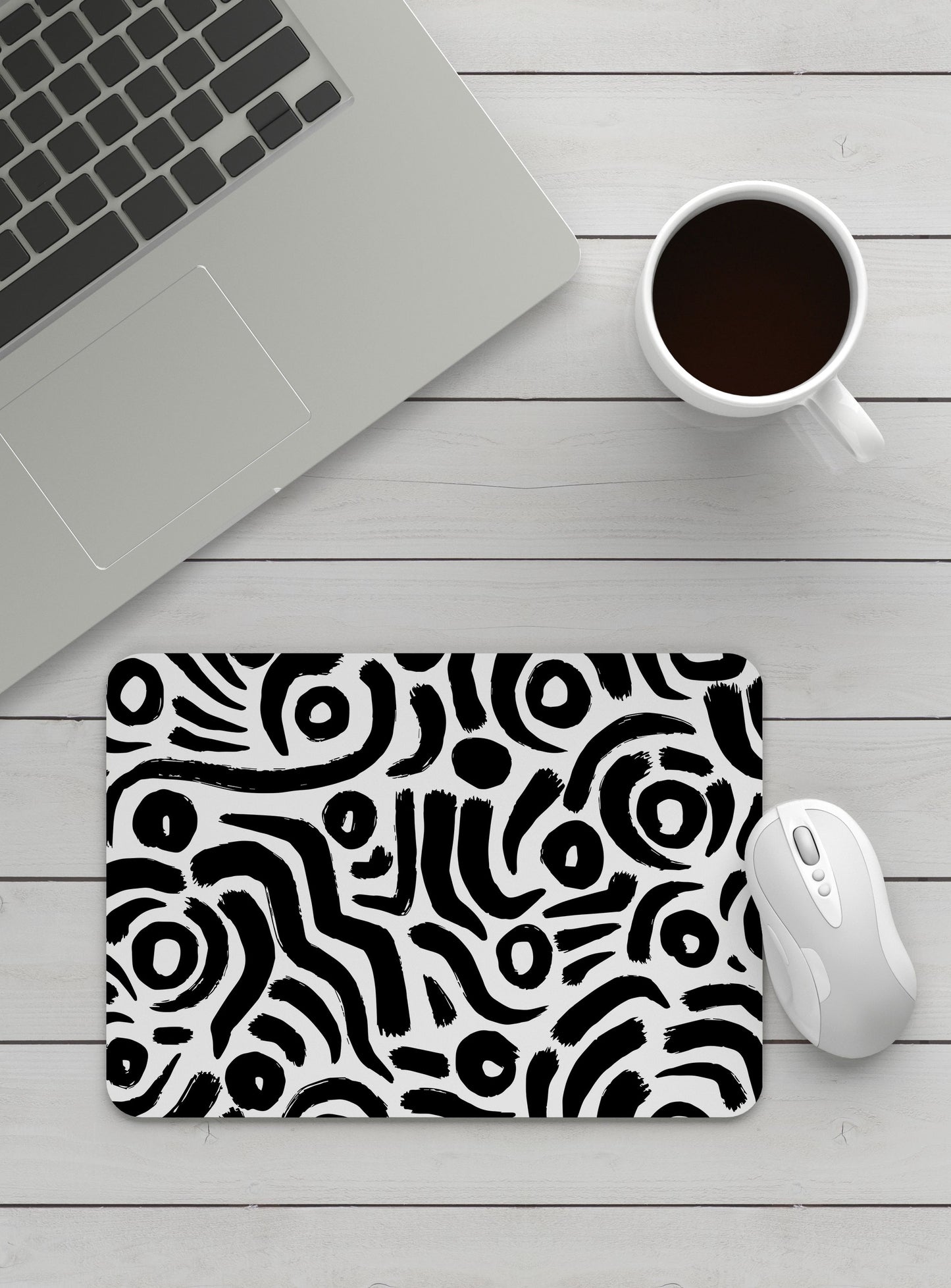 Pattern Black White Mouse Pad