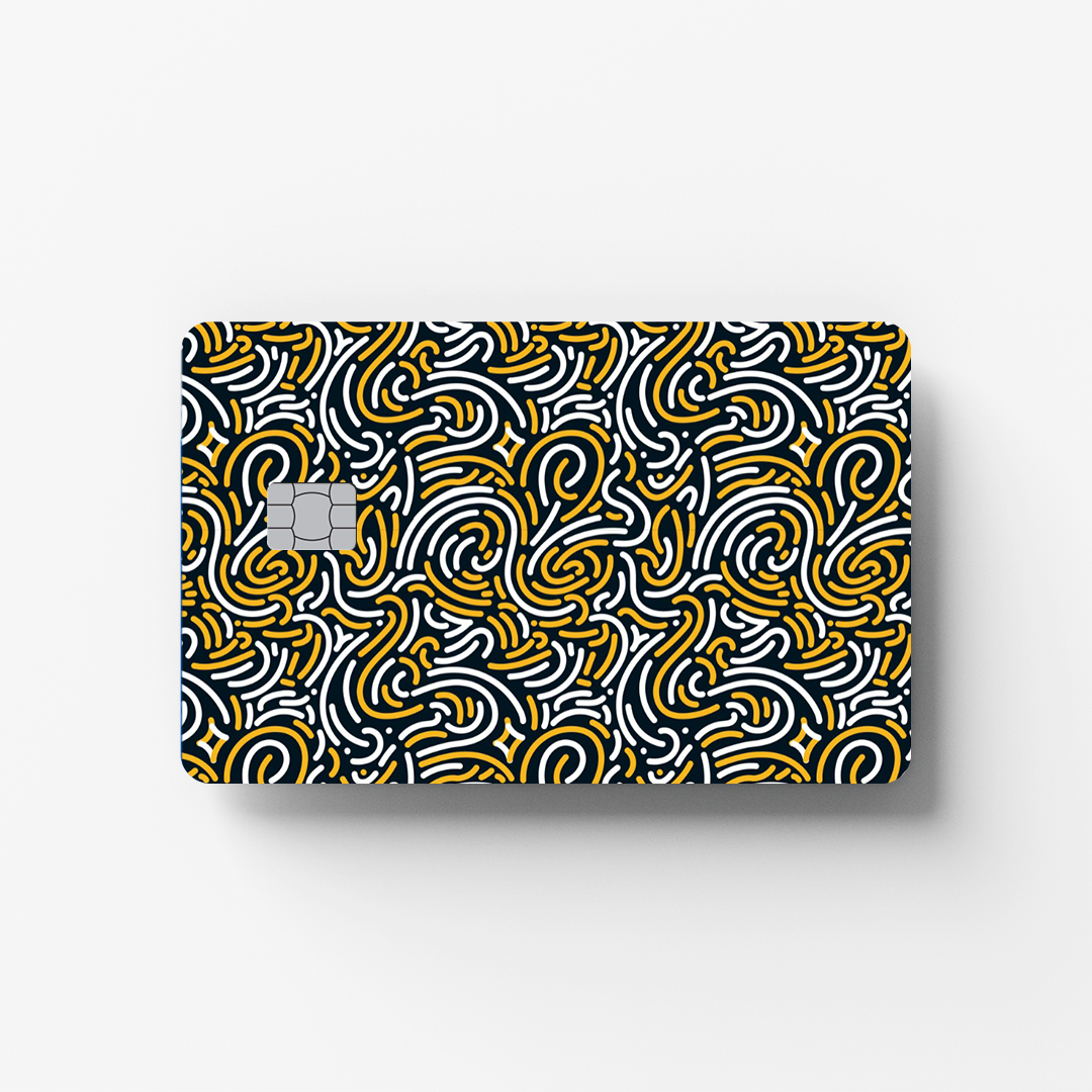 Pattern-Black-Yellow Credit Card Sticker