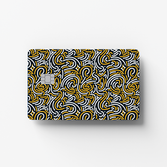 Pattern-Black-Yellow Credit Card Sticker