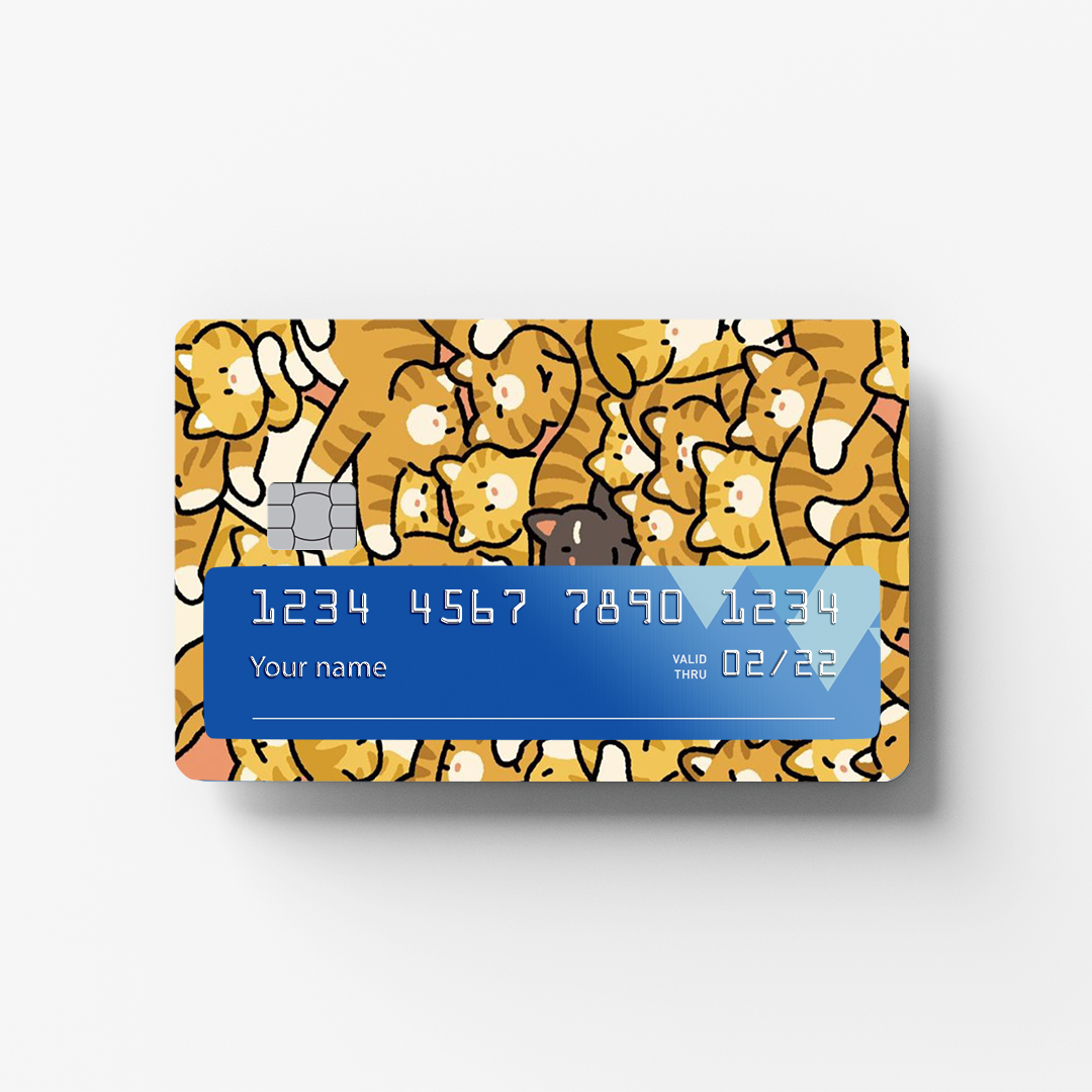 Cats-yellow Credit Card Sticker