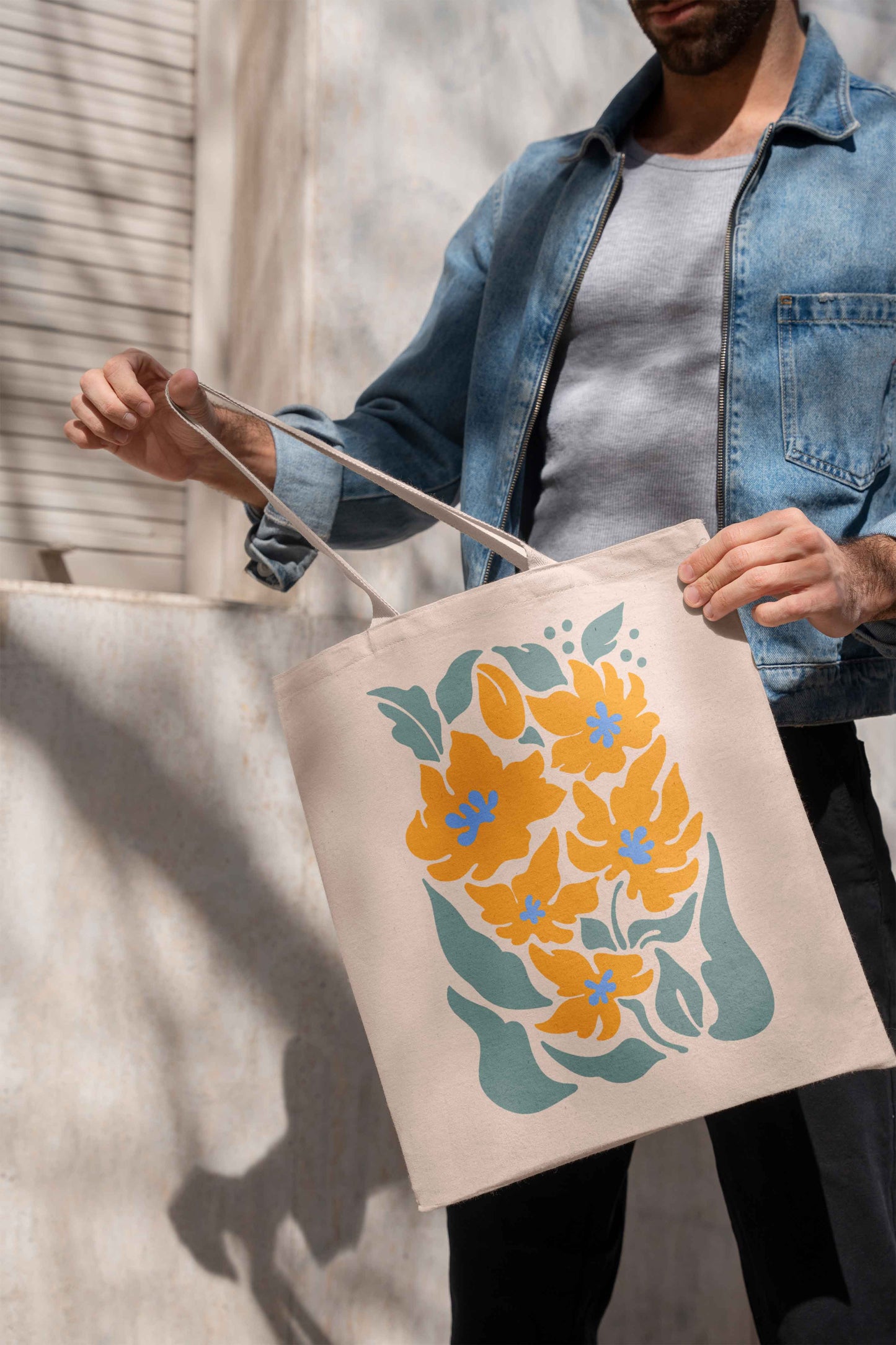 flower yellow tote bag