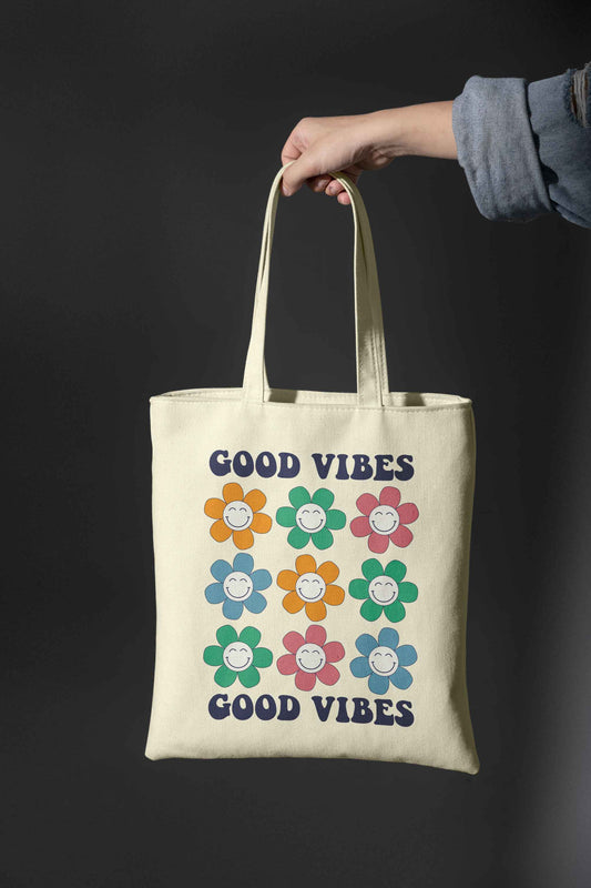 good vibes tote bag