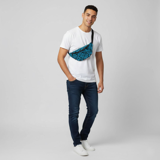 Pattern Black Blue Fanny Pack