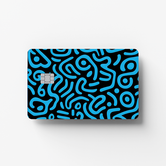 Pattern-black-blue Credit Card Sticker