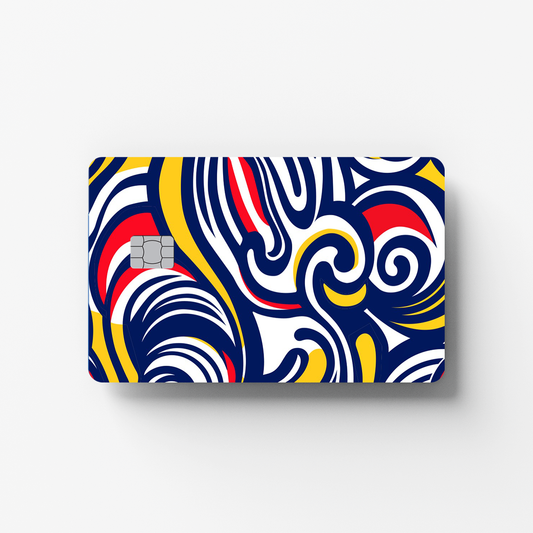 Pattern-yellow-blue Credit Card Sticker