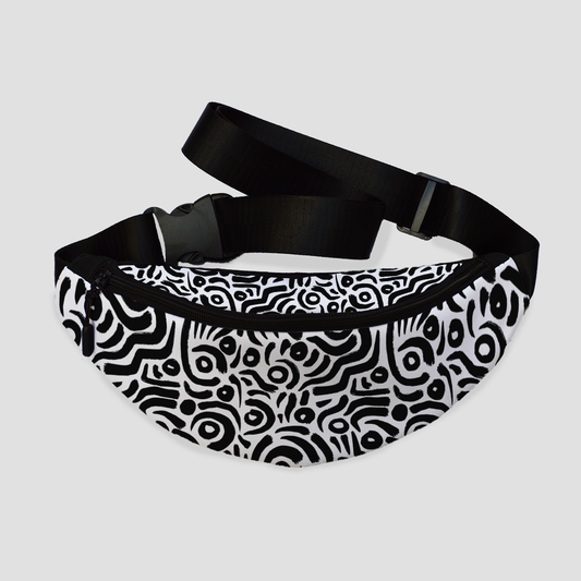 Pattern black and white Fanny Pack