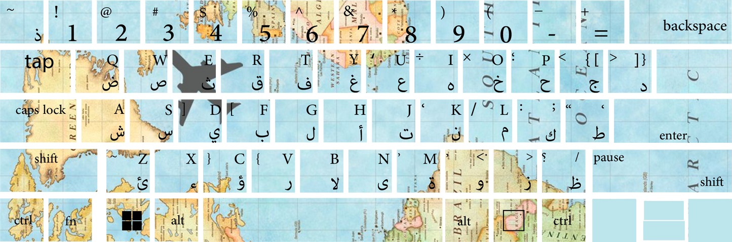 Map Laptop Keyboard Sticker