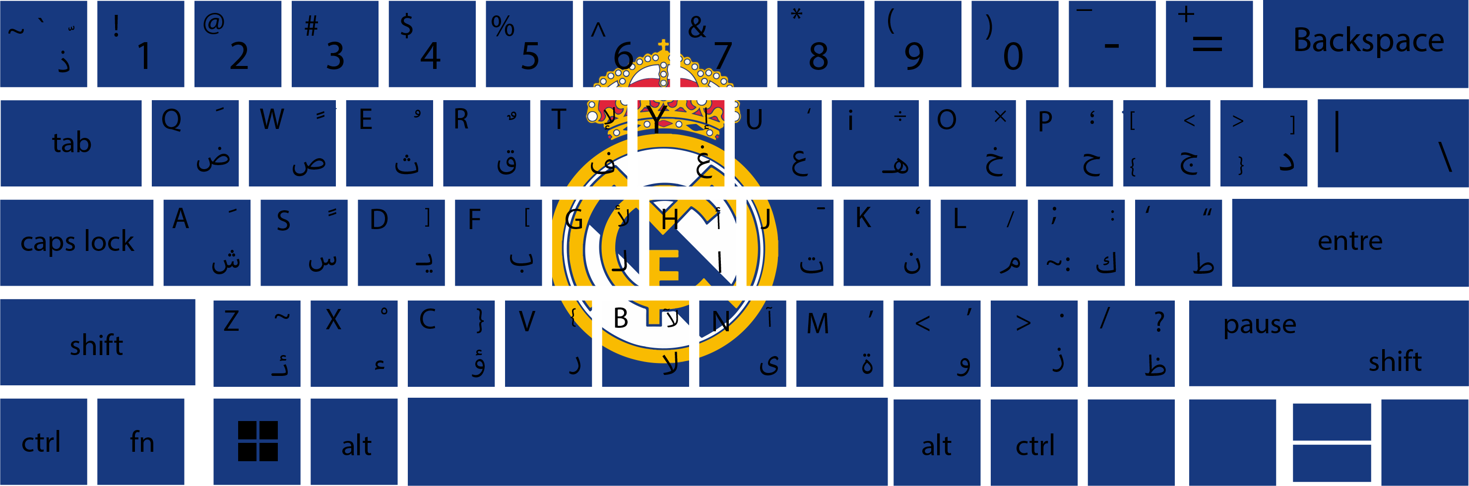 Real Madrid Blue Keyboard Sticker – ER-STORE