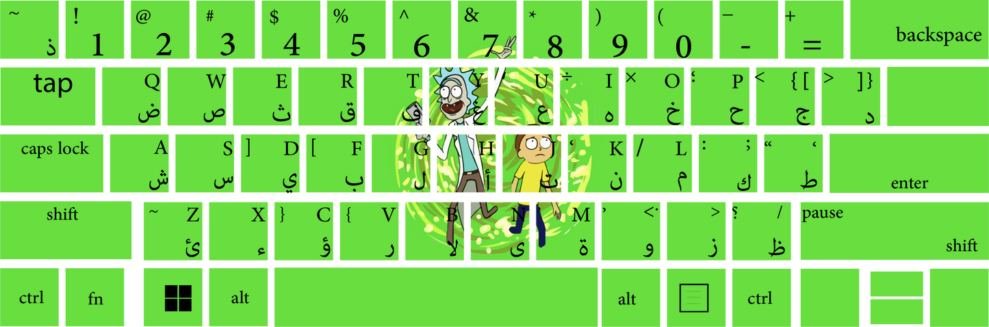 RIC And Morty Laptop Keyboard Sticker