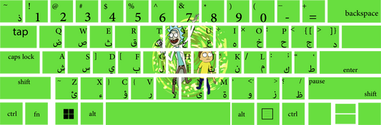 RIC And Morty Laptop Keyboard Sticker