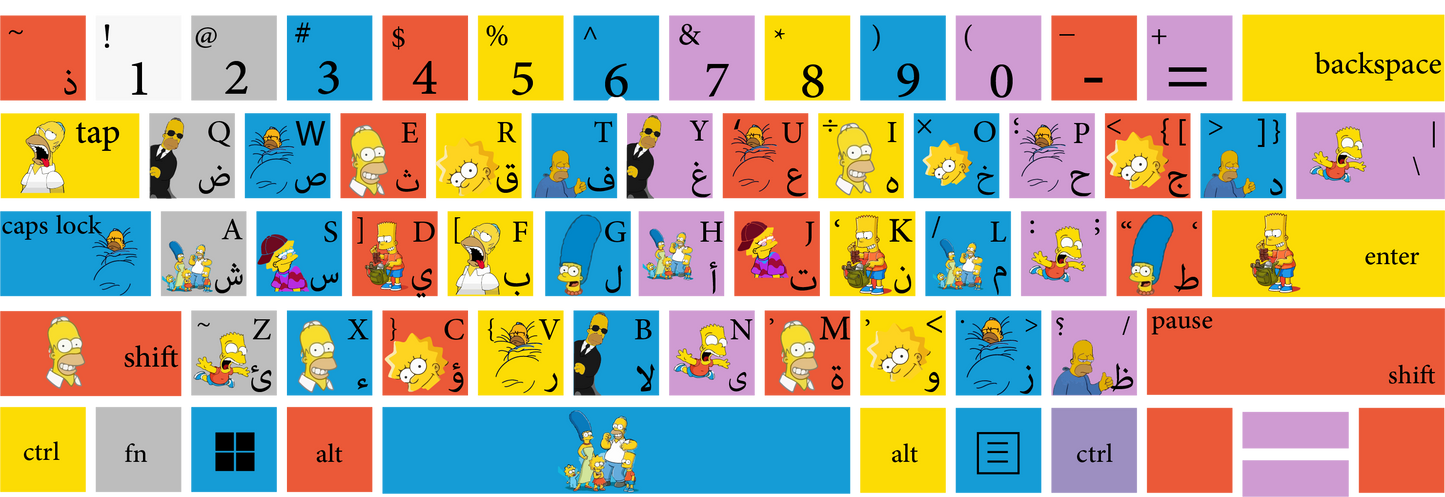 simpsons Laptop Keyboard Sticker