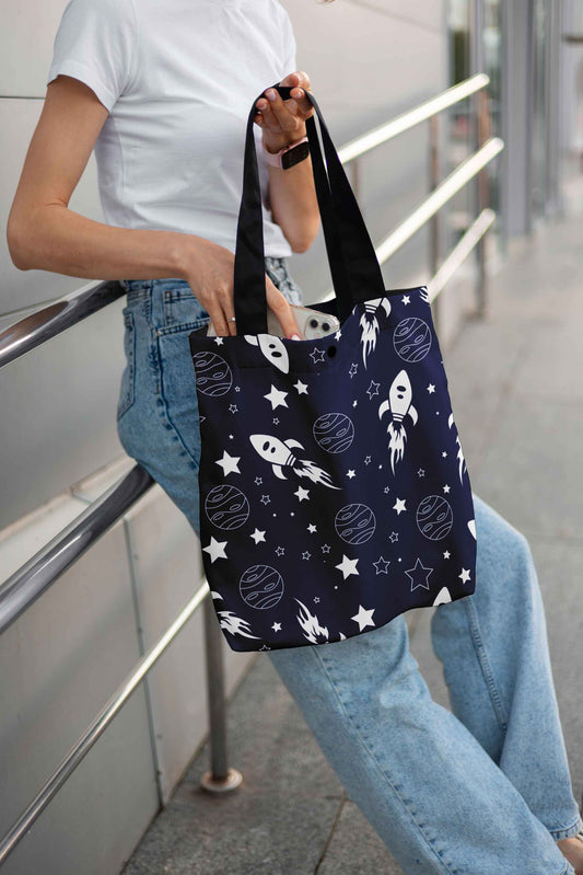 space-blue tote bag all over print