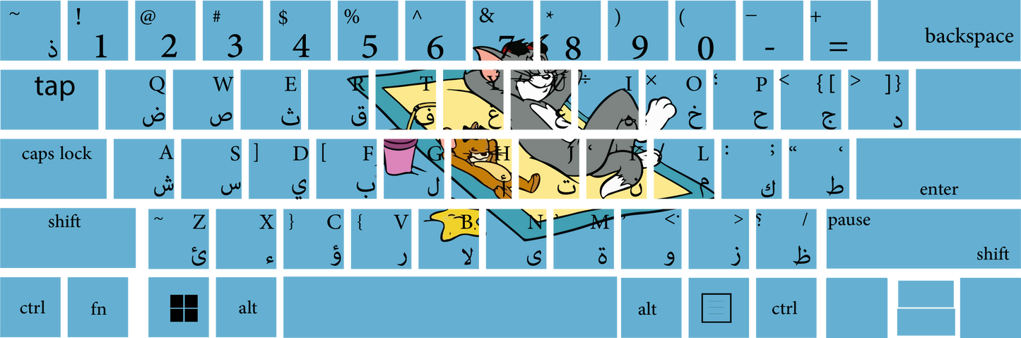 Tom and jerry Laptop Keyboard Sticker