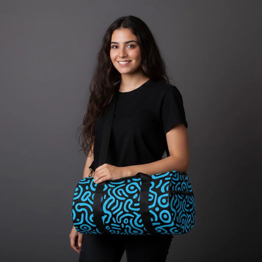 Blue Black Duffle Bag