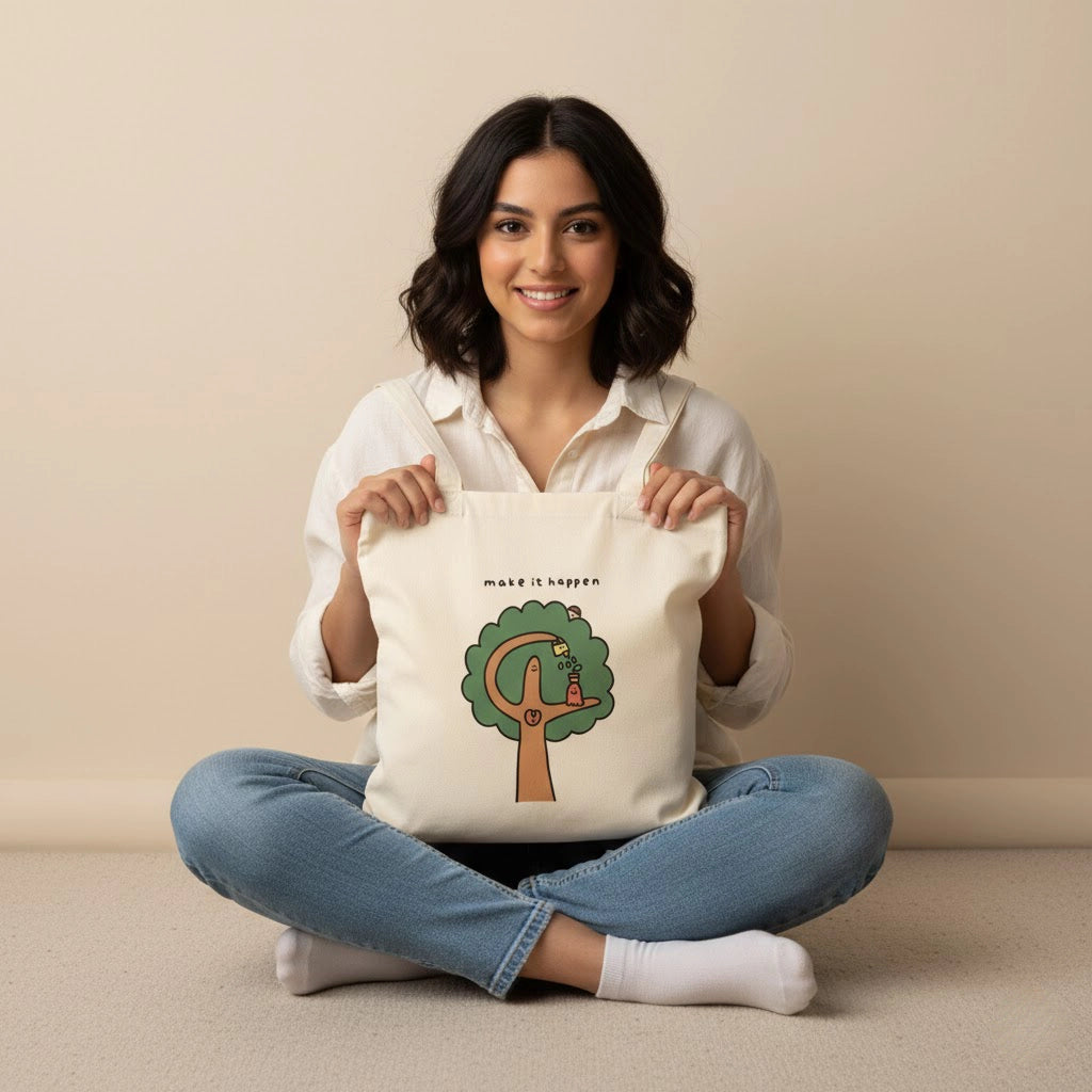 Happen Flower tote bag