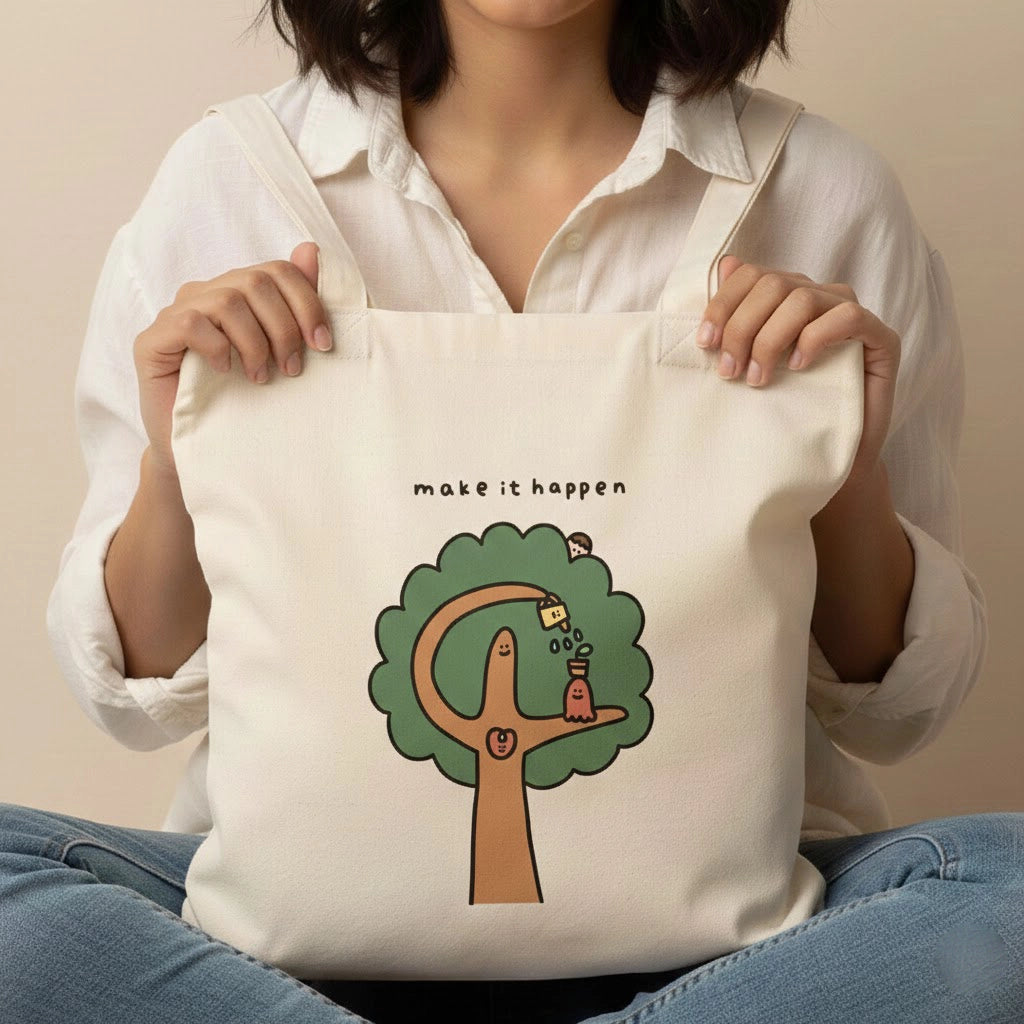 Happen Flower tote bag