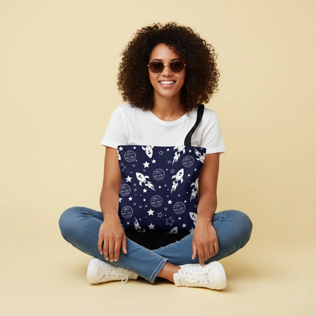 Space tote bag all over print