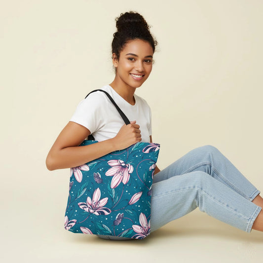Flower tote bag all over print